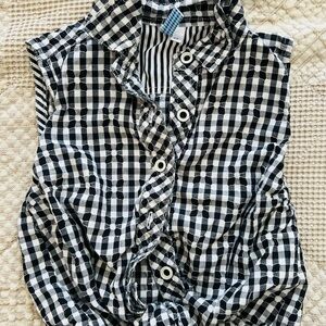 Sovereign Code Black and White Checkered Button Down Girls Shirt size 4T